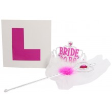 Hen Party Veil, Wand and L Plate Bride to be Set